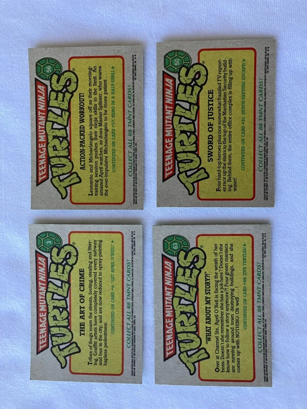 Vintage Topps TMNT cards
